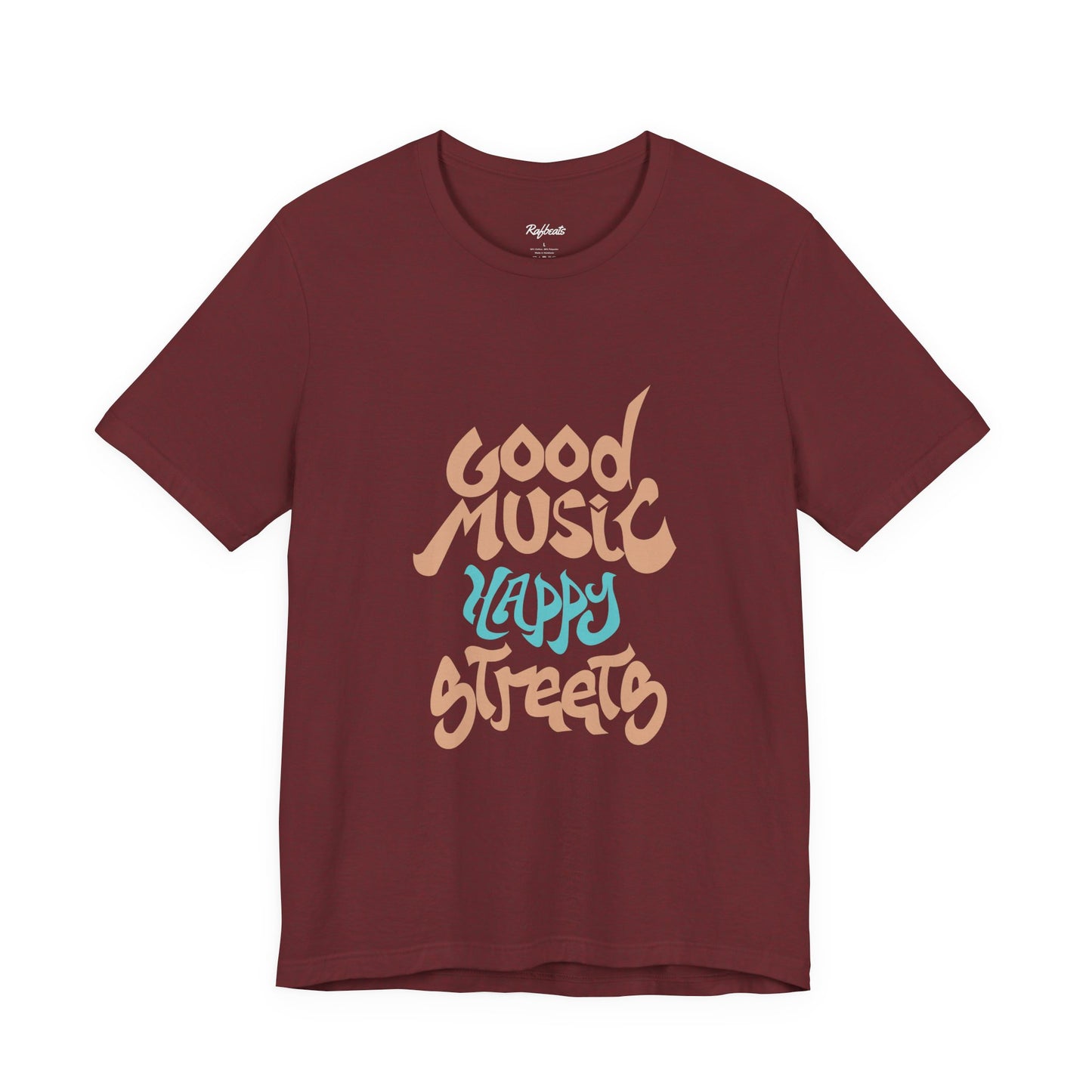 Good Music Happy Streets Tee, Unisex Short Sleeve Shirt, Gift for Music Lovers